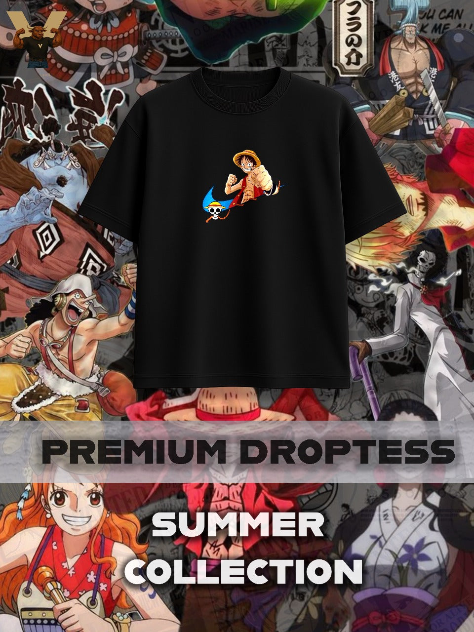 Dropwear Drop Shoulder T-Shirt featuring a bold One Piece print.