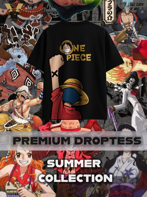 Dropwear Drop Shoulder T-Shirt featuring a bold One Piece print.